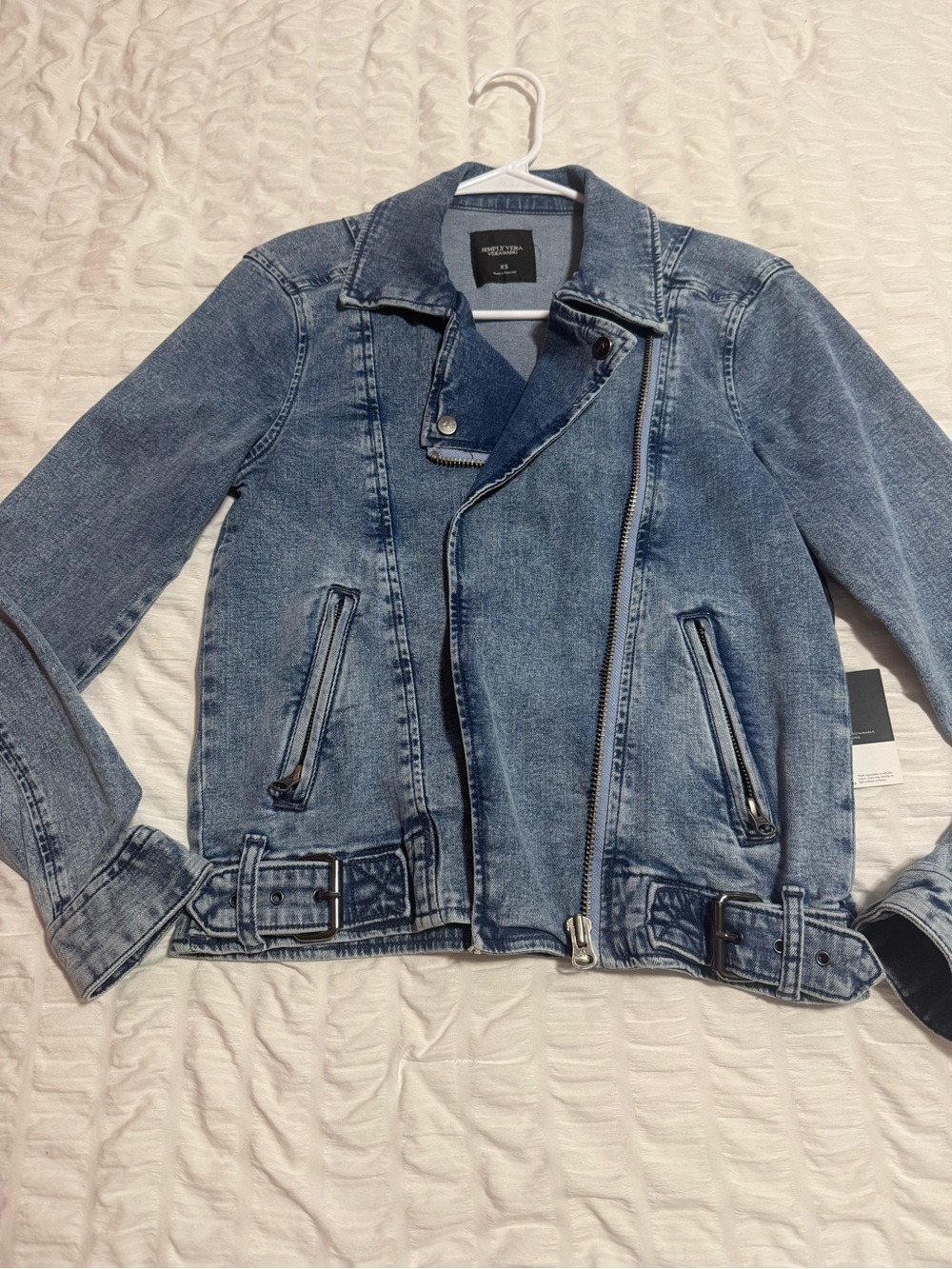Simply Vera Vera Wang moto Jean Jacket XS